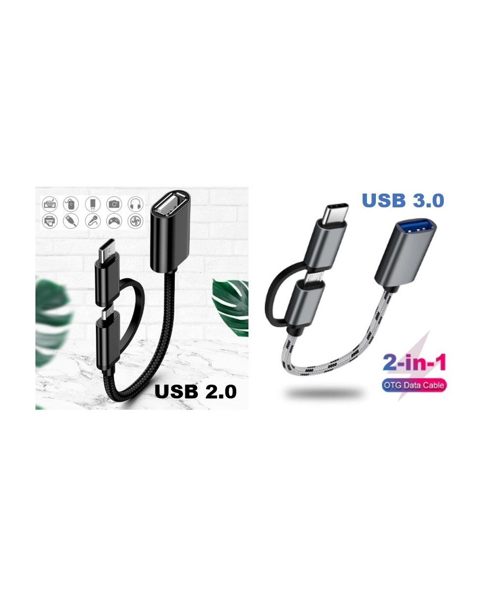 Cable OTG micro USB y USB-C
