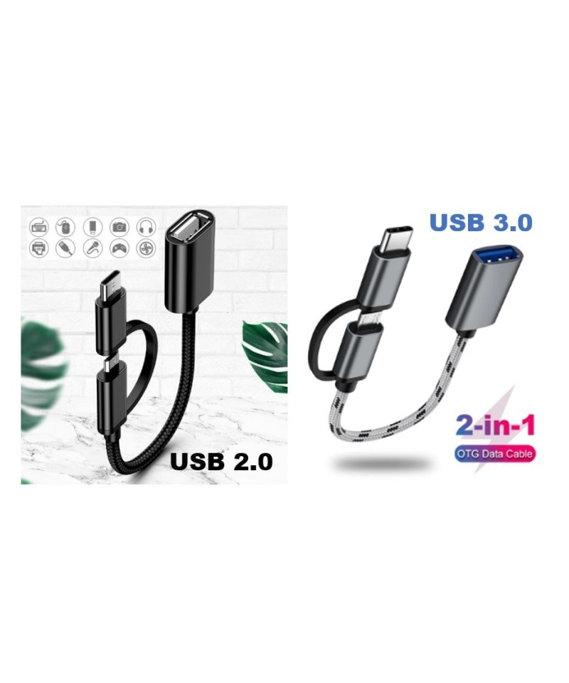 Cable OTG micro USB y USB-C