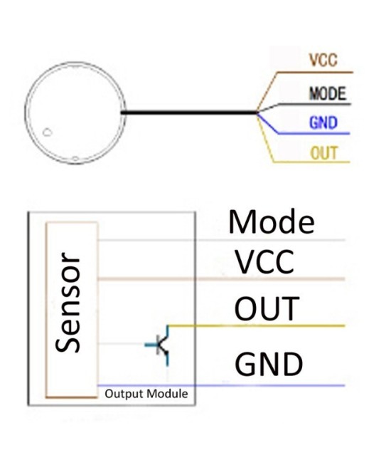 Sensor de nivel de liquidos capacitivo sin contacto XKC Y25 NPN 5-12V
