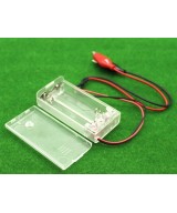 Contenedor de 2 baterías AA con puntas de cocodrilo