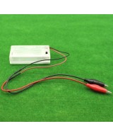 Contenedor de 2 baterías AA con puntas de cocodrilo