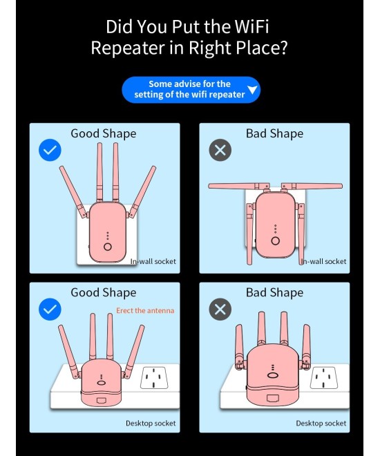 Amplificador y repetidor wifi dualband Comfast 2.4 / 5.8GHZ 1200mbps CF-WR758AC