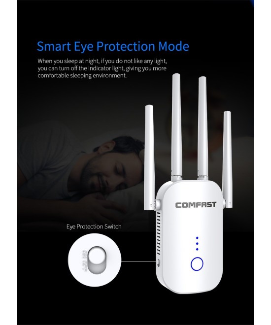 Amplificador y repetidor wifi dualband Comfast 2.4 / 5.8GHZ 1200mbps CF-WR758AC