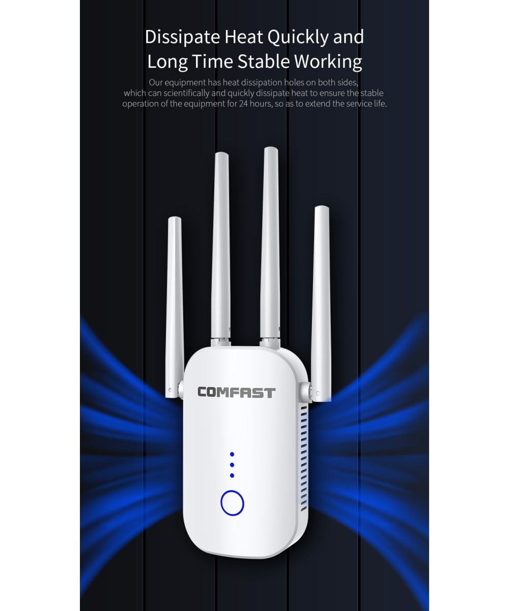Amplificador y repetidor wifi dualband Comfast 2.4 / 5.8GHZ 1200mbps CF-WR758AC
