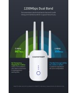 Amplificador y repetidor wifi dualband Comfast 2.4 / 5.8GHZ 1200mbps CF-WR758AC