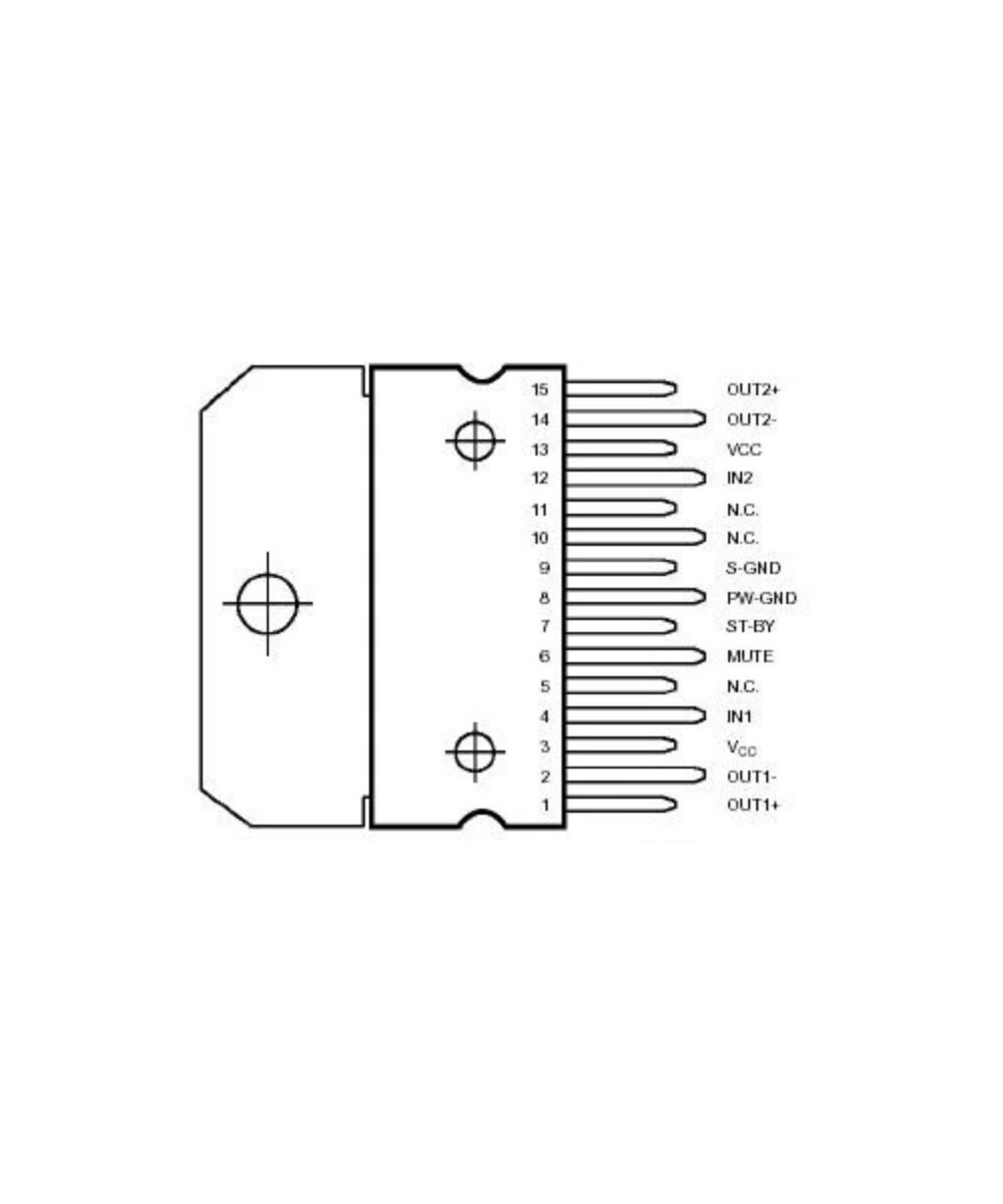 Amplificador de Audio TDA7297 AB 15w(multiwatt)