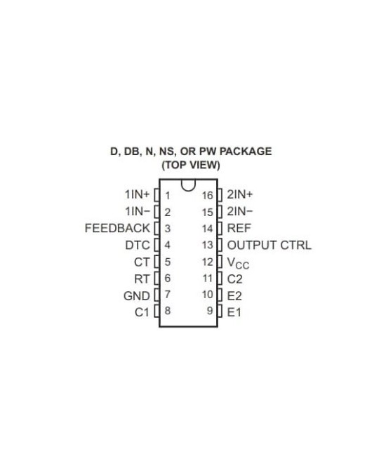 Regulador de voltaje PWM TL494BDR2G (SMD/SMT)