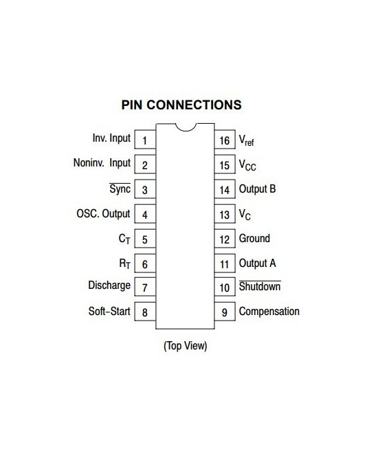 Regulador de voltaje PWM SG3525ANG(PDIP)