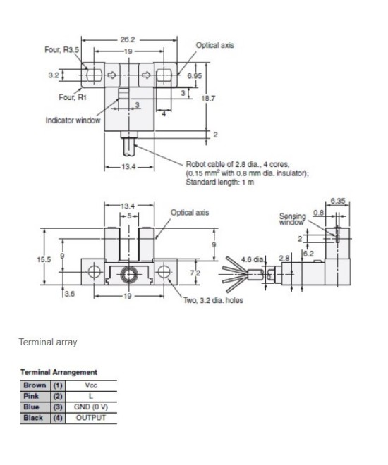 Interruptor fotoelectrico EE-SX671-WR OMRON NPN