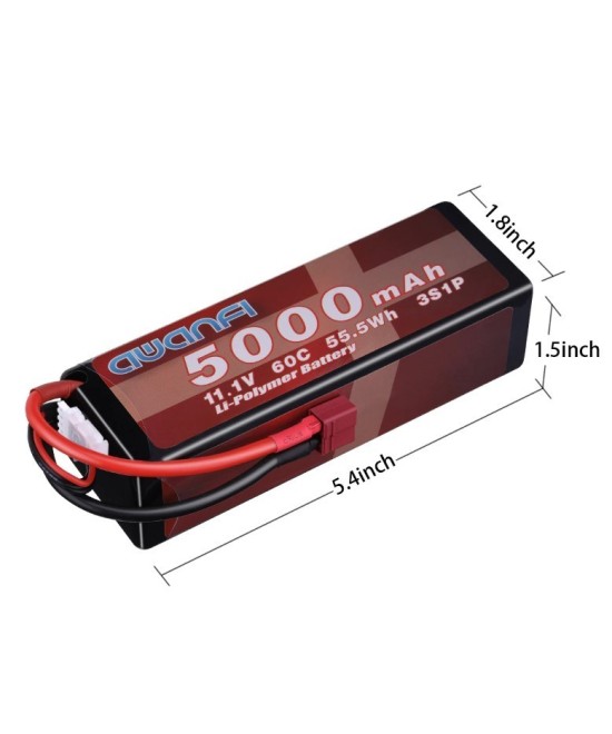 Batería tipo LiPo recargable 11.1V 60C 5000mAh 55.5Wh 3S1P AWANFI