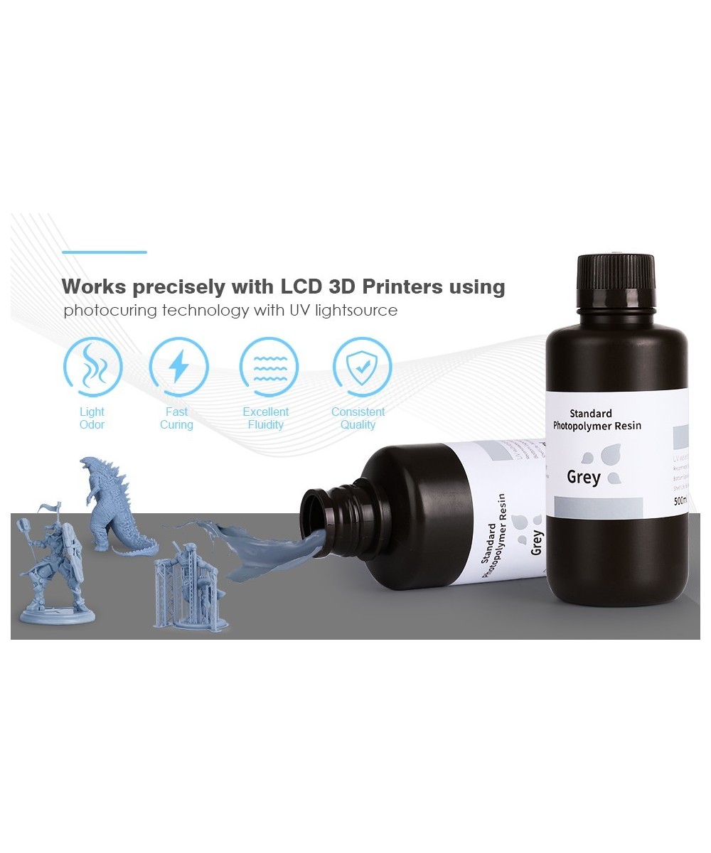 Resina de fotopolímero de curado UV ELEGOO 500g 405nm para impresoras 3D
