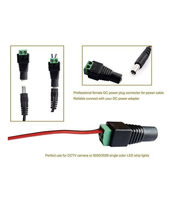 Conector DC 2.1mm interior x 5.5mm exterior hembra - macho (2U)