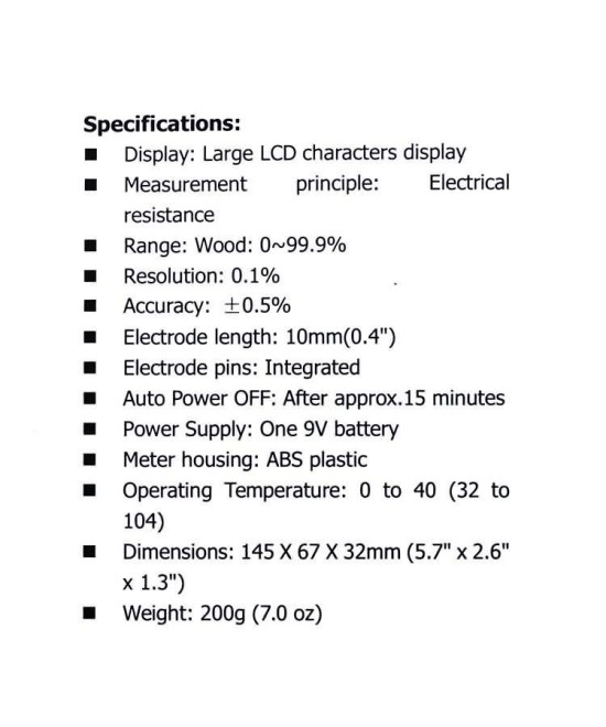 Medidor de humedad para madera