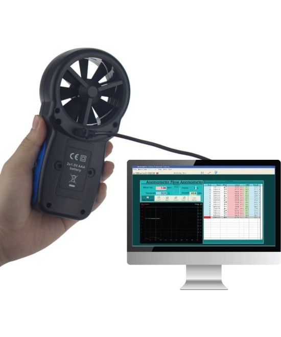 Medidor digital de velocidad del viento, temperatura y humedad Anemómetro HP-866A