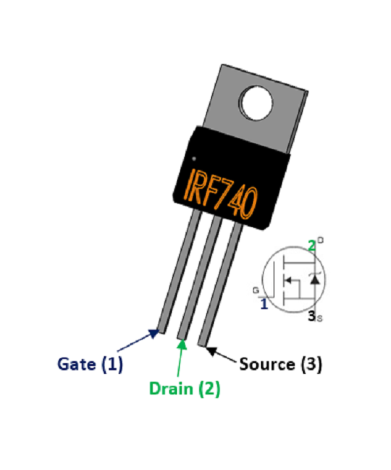 TRANSISTOR CANAL N MOSFET IRF740 TO-220 400V 10A