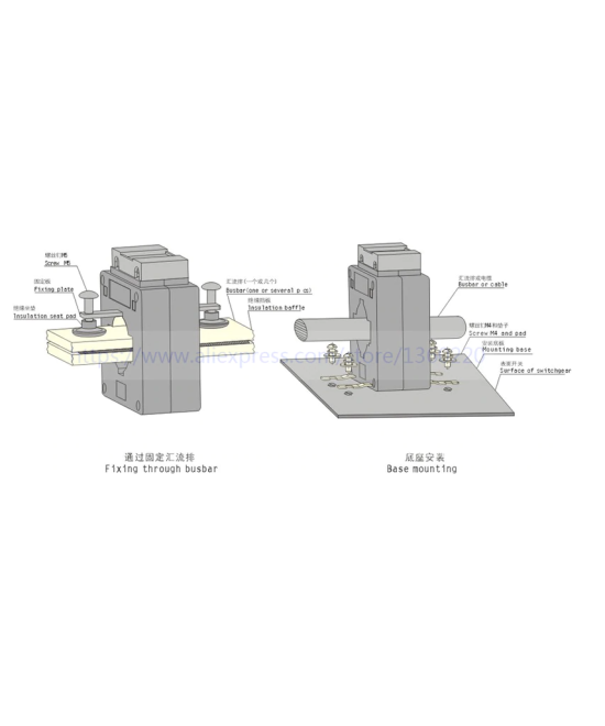 Transformador de corriente cerrado BH-0.66 100A a 5A