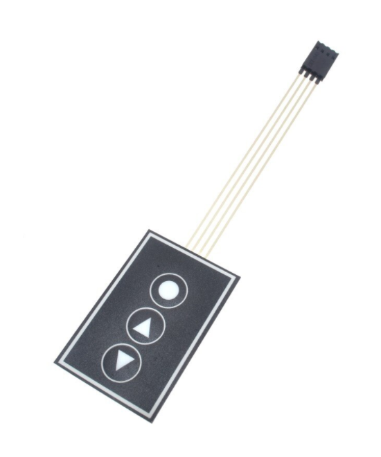 Teclado matricial con membrana 1x3 de 3 teclas