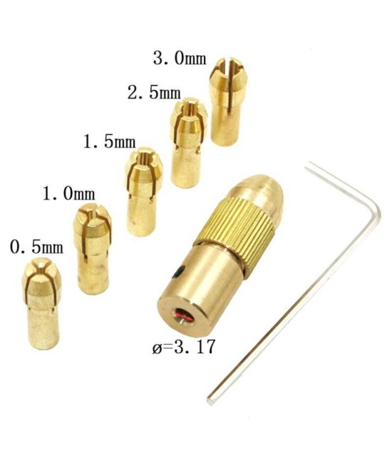 Cabezal y Sujetadores para Mini Taladro 0.5-3mm (Kit)