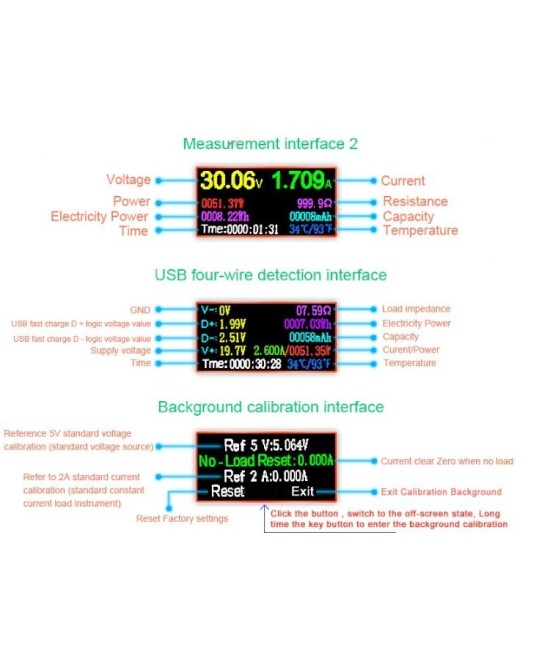 Medidor de voltaje y corriente USB Atorch U96