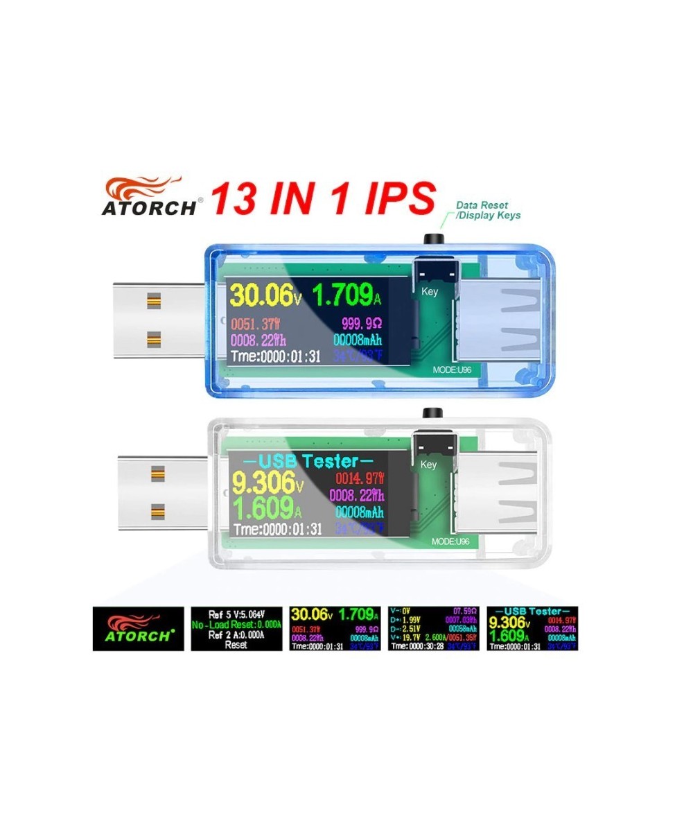 Medidor de voltaje y corriente USB Atorch U96