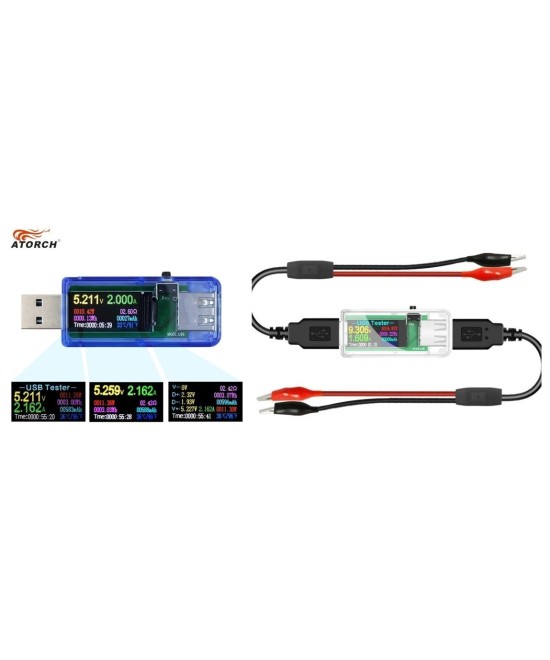 Medidor de voltaje y corriente USB Atorch U96
