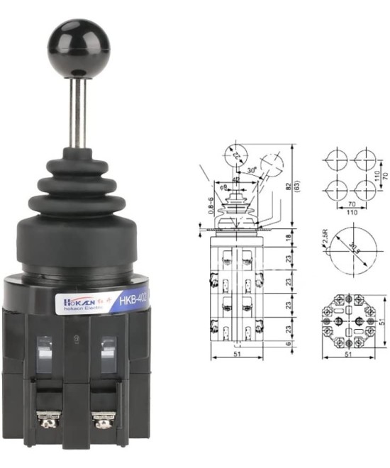 Interruptor de Palanca de 4 Posiciones CS-402 con bloqueo / sin bloqueo