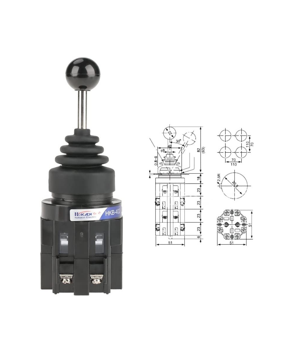 Interruptor de Palanca de 4 Posiciones CS-402 con bloqueo / sin bloqueo