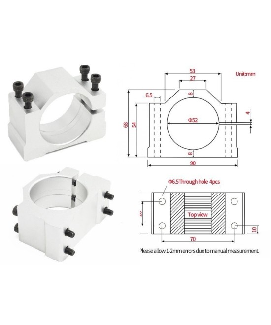 kit de Motor Spindle 500W 12000RPM con base y controlador