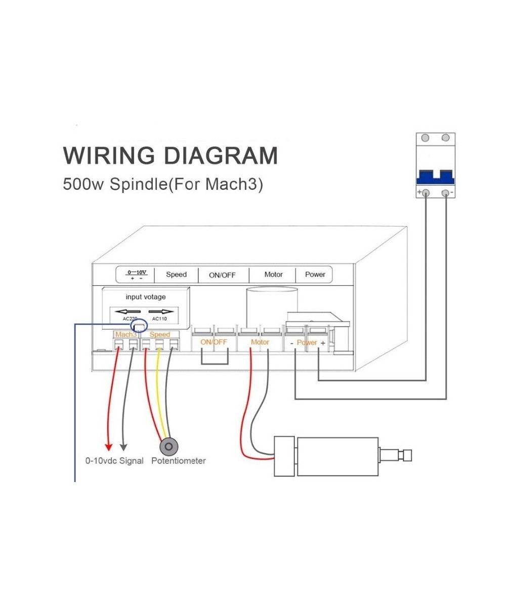 kit de Motor Spindle 500W 12000RPM con base y controlador