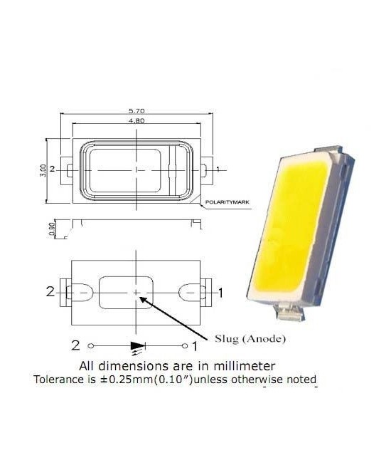 Led superbrillante SMD 5730 (10 Unidades)