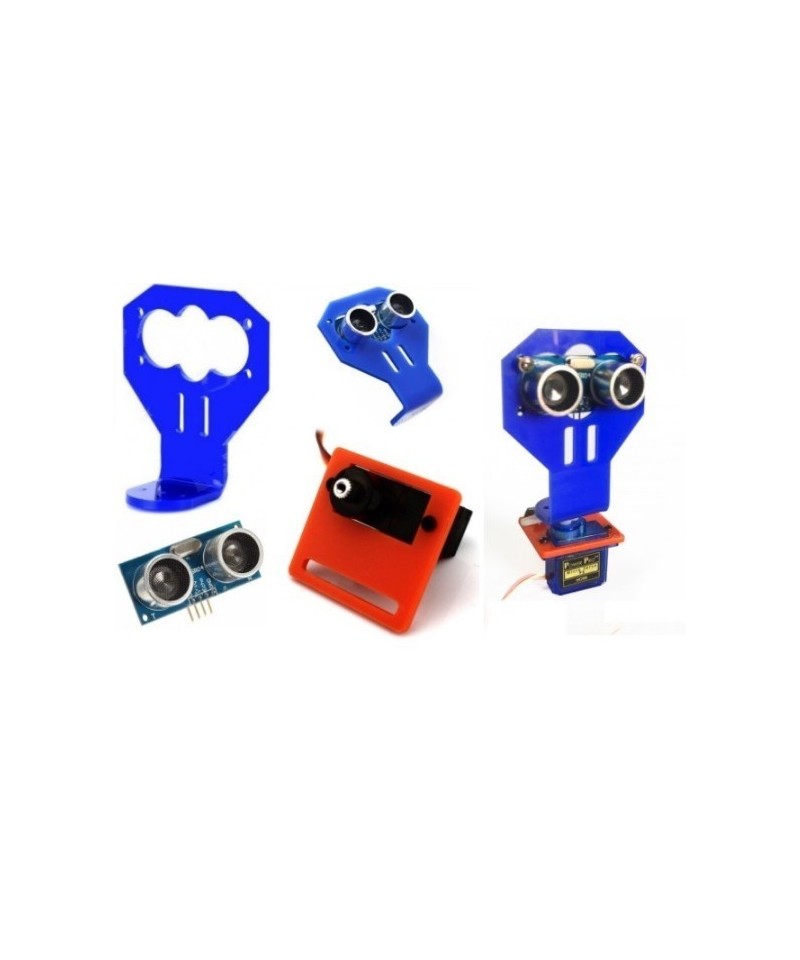 Sujetador para sensor ultrasonico y servomotor SG90