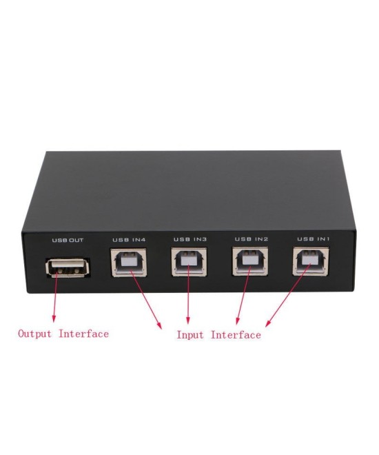Switch USB de 4 puertos para impresoras