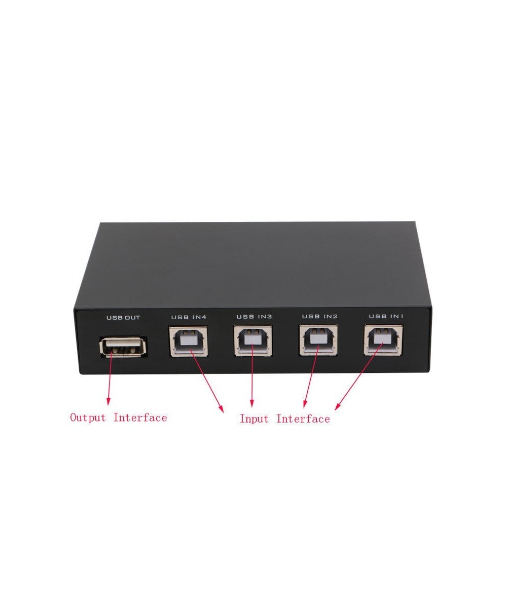 Switch USB de 4 puertos para impresoras