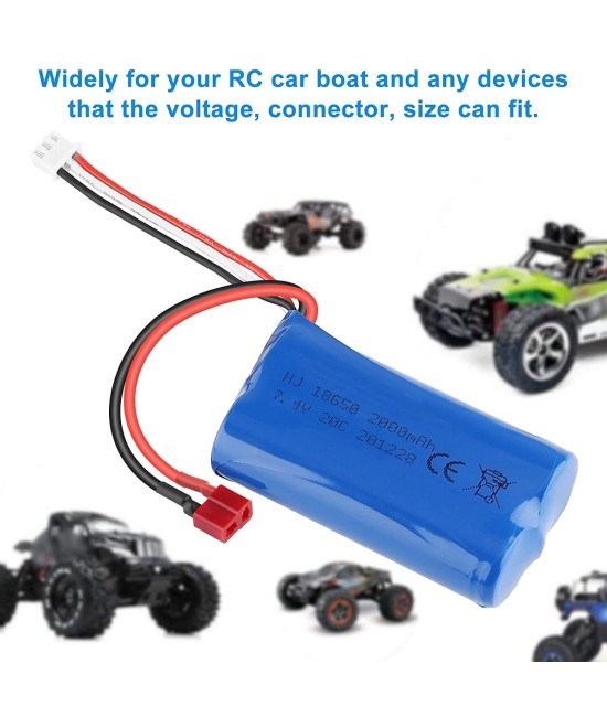 Bateria Recargable Li-Ion 18650 2S 7.4V 2000mAh con Cargador