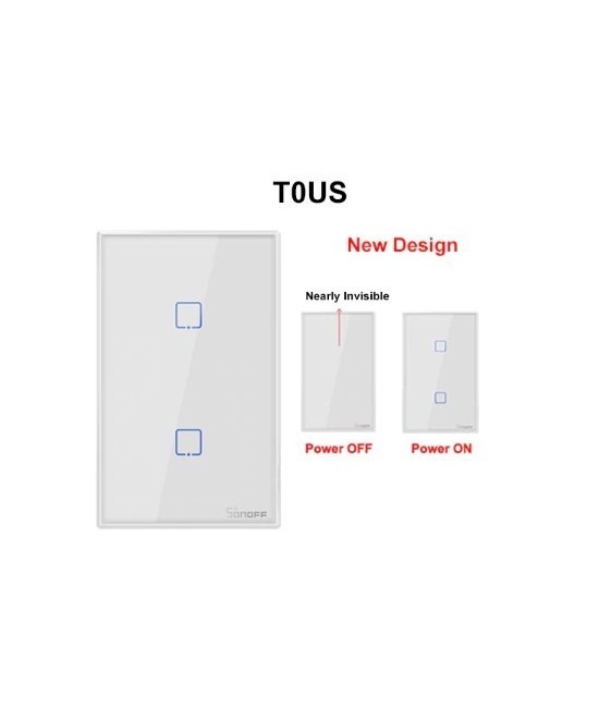 Interruptor Tactil de pared inteligente Wifi Sonoff T0US