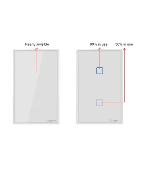 Interruptor Tactil de pared inteligente Wifi Sonoff T0US