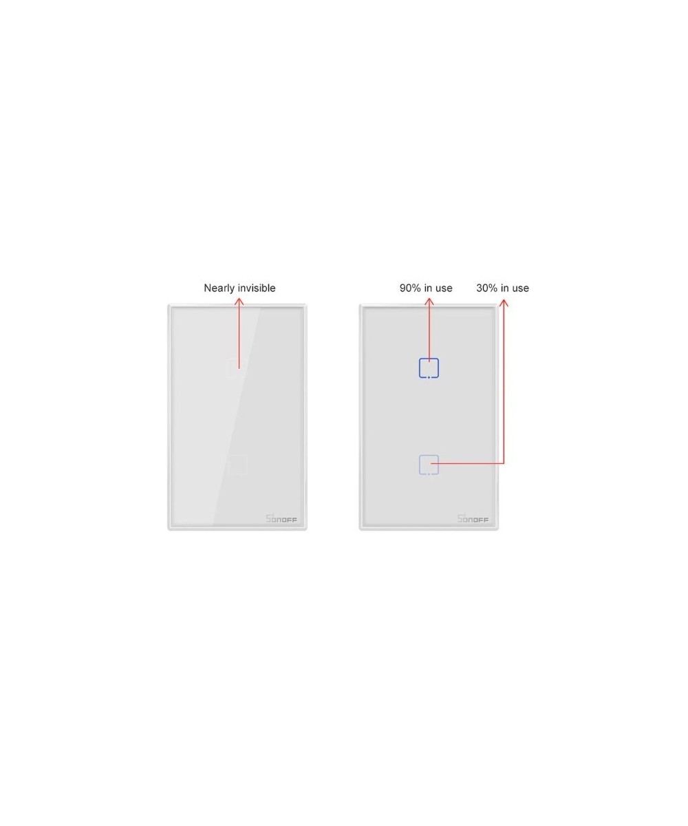 Interruptor Tactil de pared inteligente Wifi Sonoff T0US
