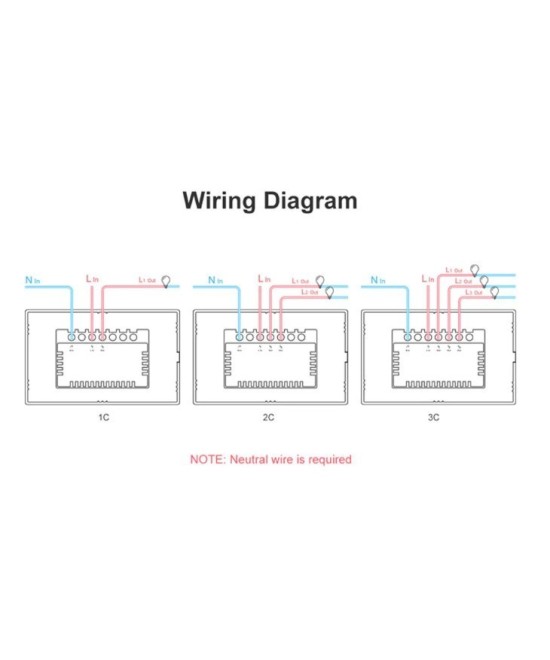Interruptor Tactil de pared inteligente Wifi Sonoff T0US