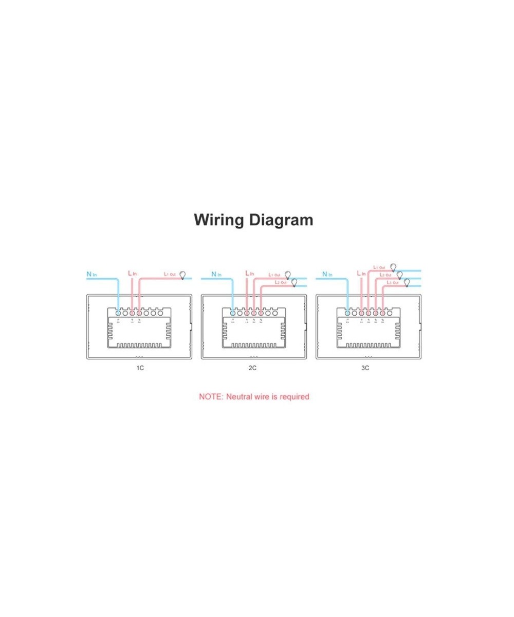 Interruptor Tactil de pared inteligente Wifi Sonoff T0US