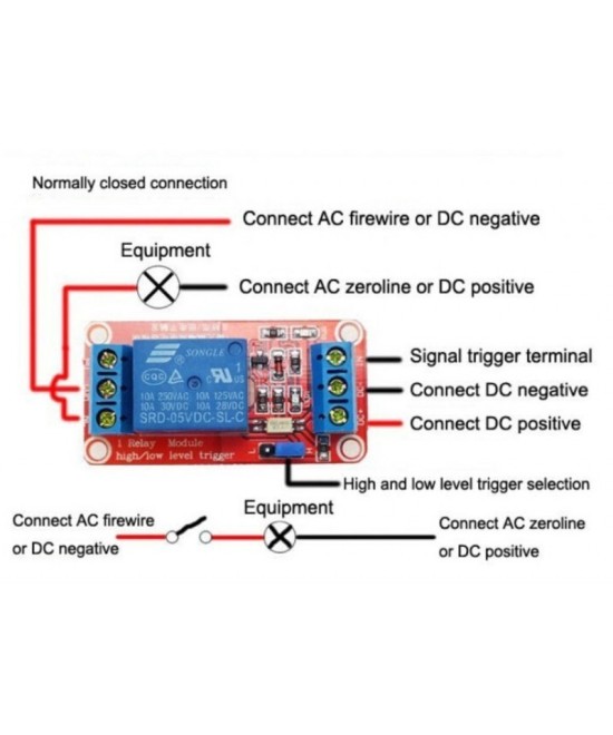 Modulo Rele 5-24V 10A 1 - 8 canales