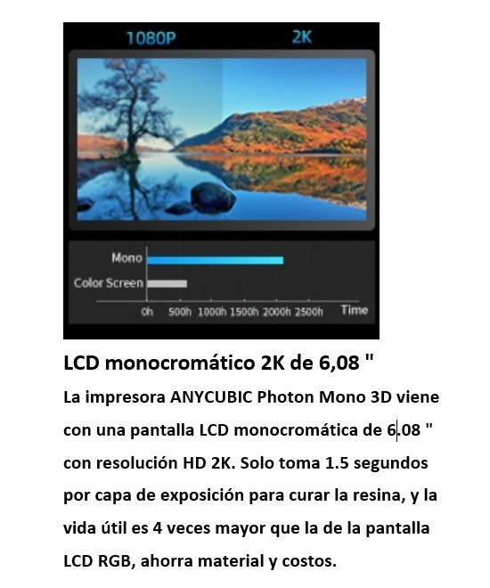 Impresora 3D de resina ANYCUBIC Photon Mono 4K + 1 resina