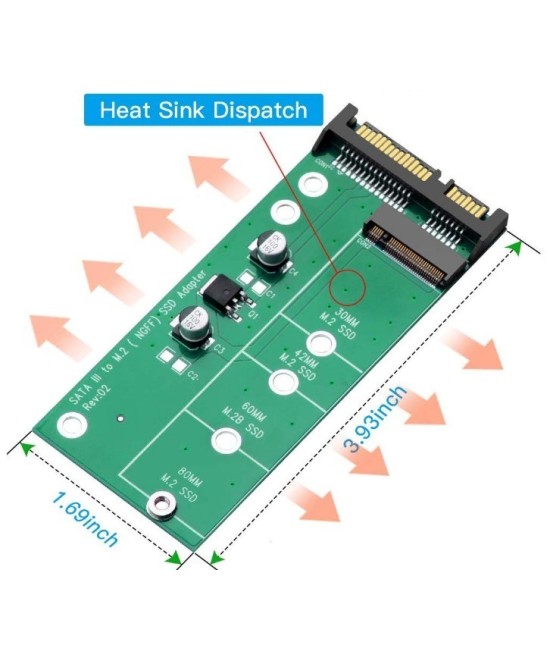Adaptador SATA y tarjeta M2 a USB 2.0