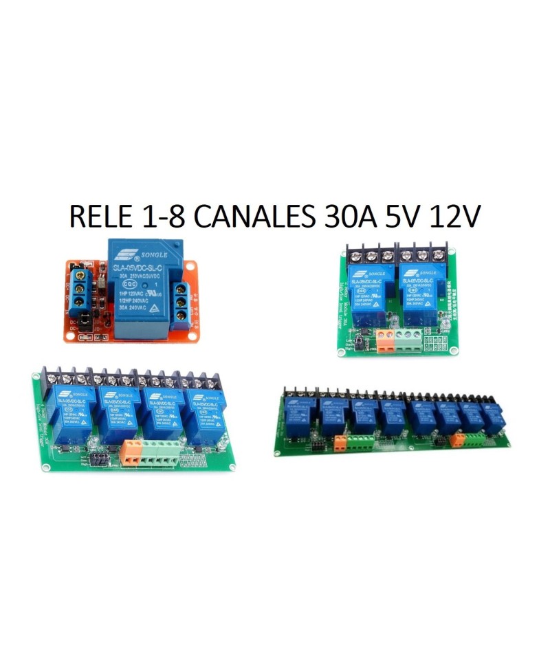 Modulo Rele 1 - 8 Canales 5/12V 30A