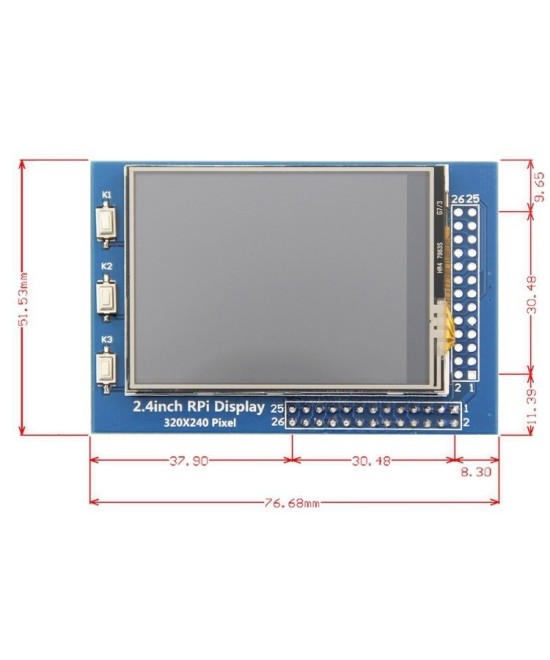 Pantalla Táctil para Raspberry Pi 2.4"