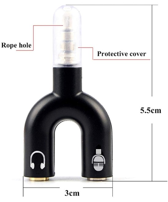 Separador de micrófono y audífono tipo U para celular