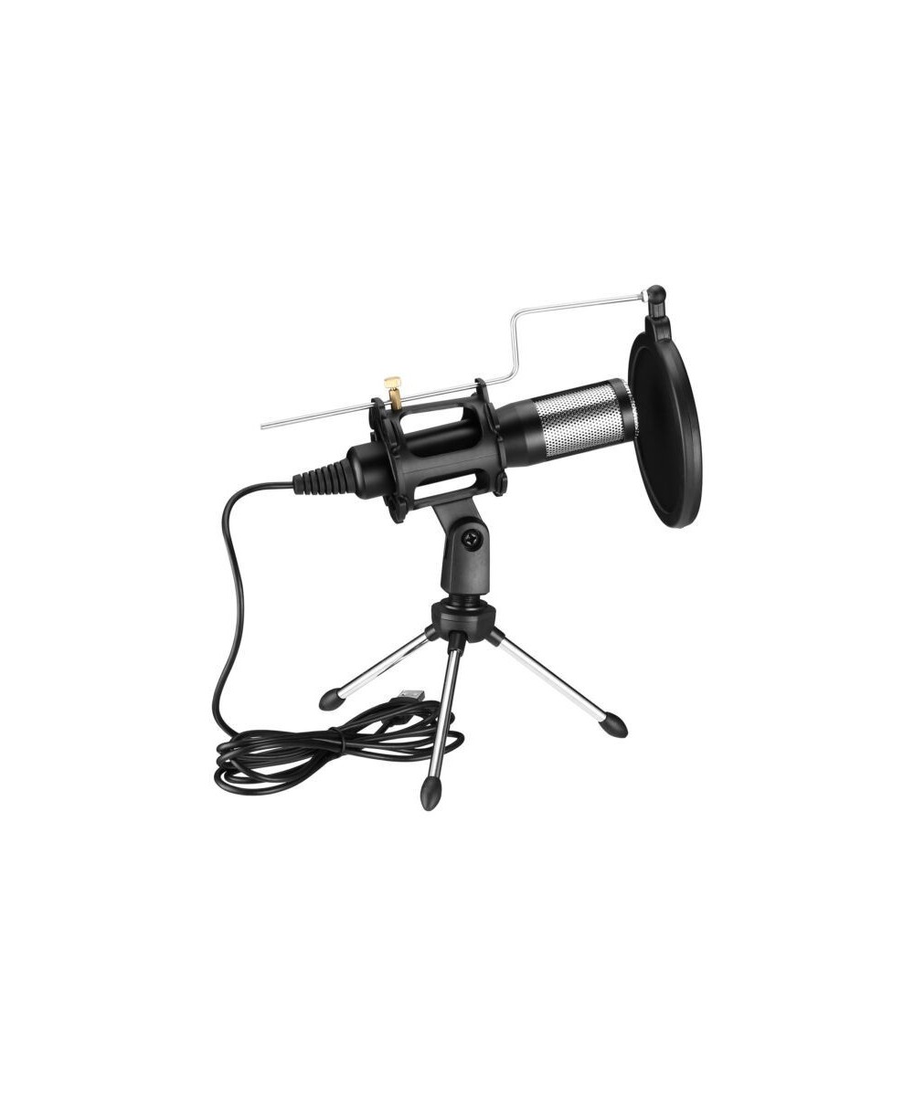Micrófono de condensador USB con trípode y filtro