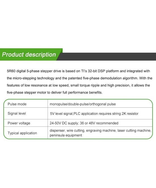Controlador de Motor DC Paso a Paso Nema 23 5R60 5 fases