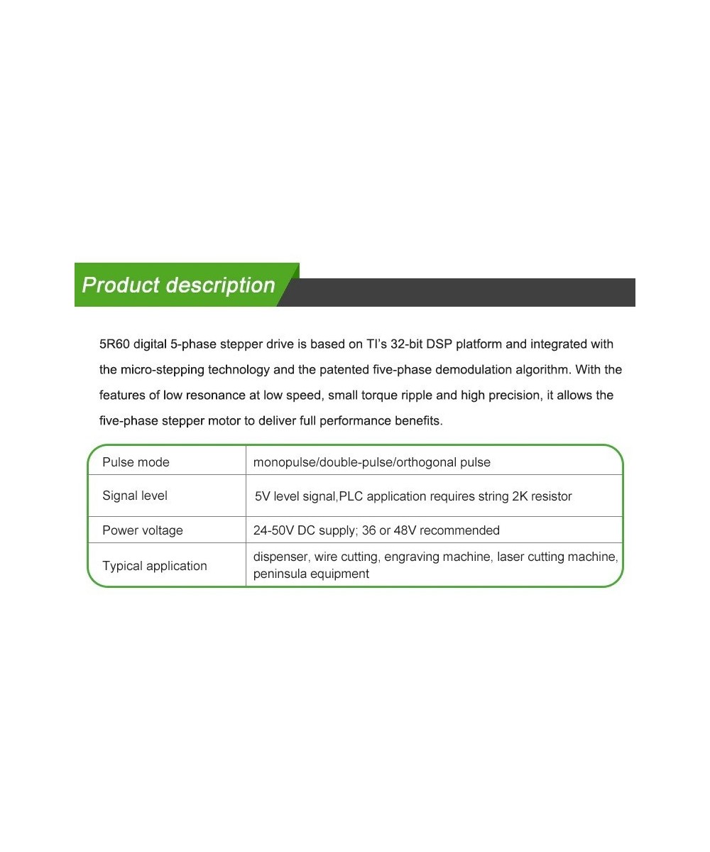 Controlador de Motor DC Paso a Paso Nema 23 5R60 5 fases