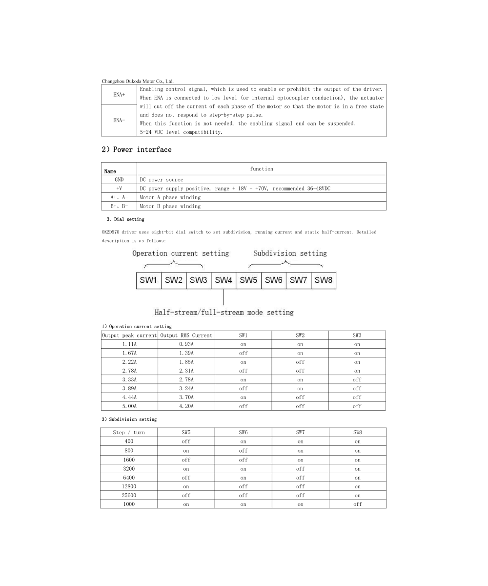 Controlador de Motor DC Paso a Paso Nema 23/34 OK2D656T 20-70V 2 Fases