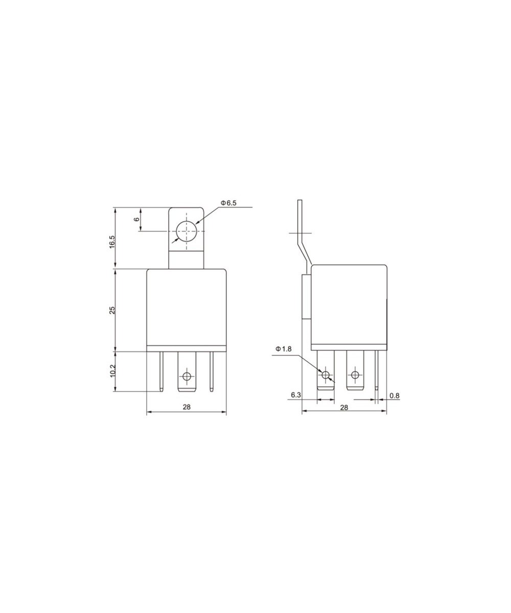 Relé 12V 40A con Zocalo 5 pines